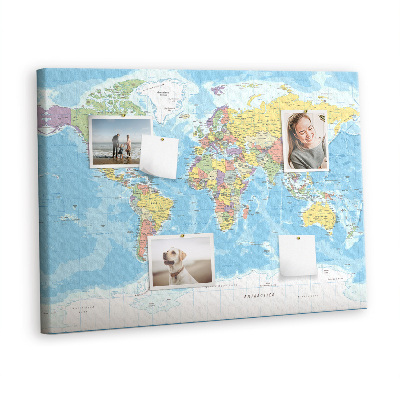 Pin board Detailed world map