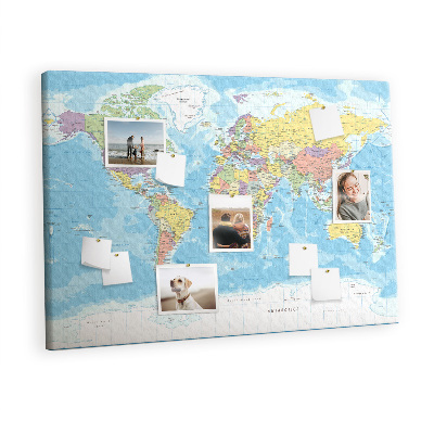 Pin board Detailed world map