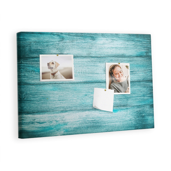 Memo cork board Blue old wood