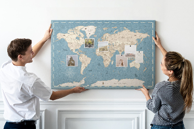 Decorative corkboard Old-style map