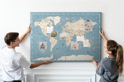 Decorative corkboard Old-style map