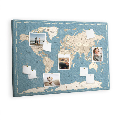 Decorative corkboard Old-style map