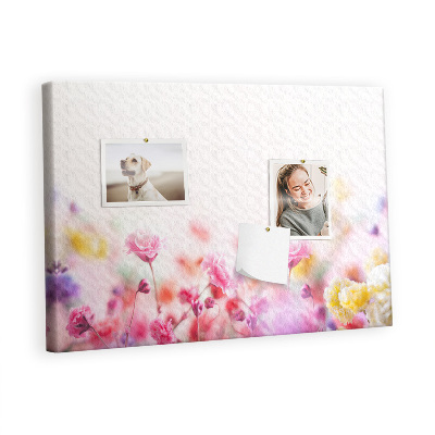 Decorative corkboard Flowers in meadow