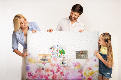 Decorative corkboard Flowers in meadow