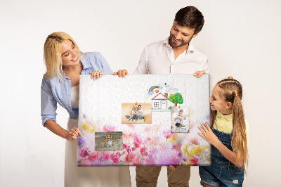 Decorative corkboard Flowers in meadow