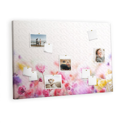 Decorative corkboard Flowers in meadow