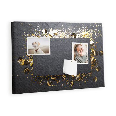 Decorative corkboard Gold confetti