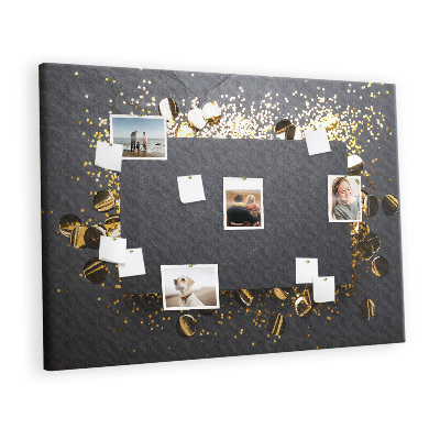 Decorative corkboard Gold confetti