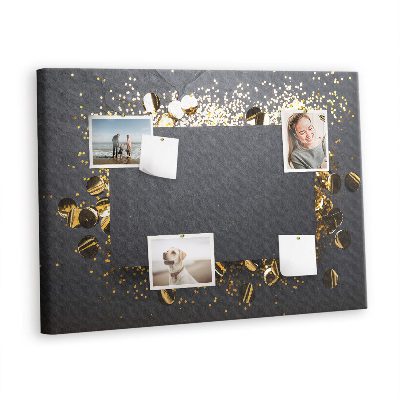 Decorative corkboard Gold confetti