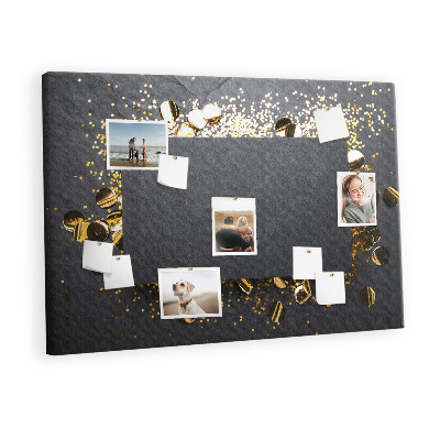 Decorative corkboard Gold confetti