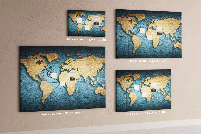 Cork board 3D map of world