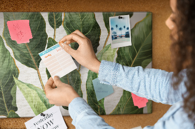 Cork board Palm leaves