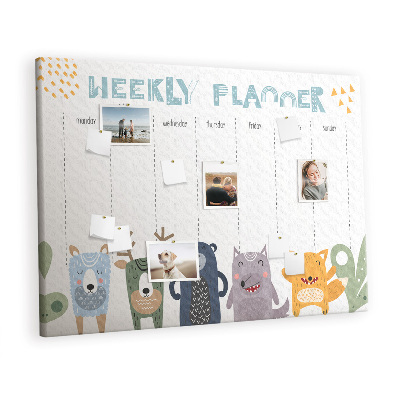 Cork board Kids weekly planner