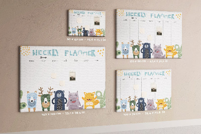 Cork board Kids weekly planner