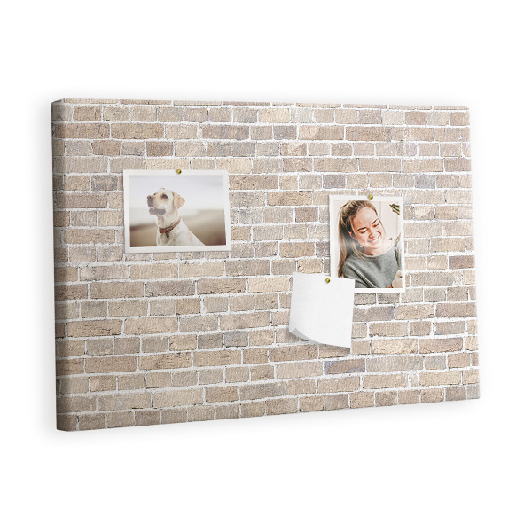 Cork board Bricks wall