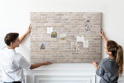 Cork board Bricks wall