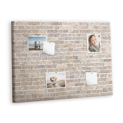 Cork board Bricks wall