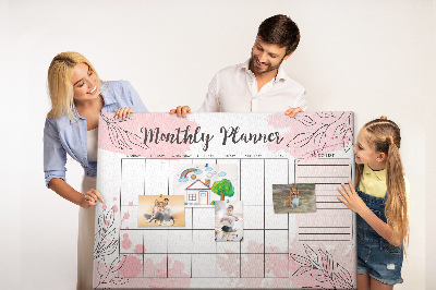 Cork board Pink monthly planner