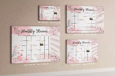 Cork board Pink monthly planner