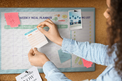 Cork board Weekly meal planner