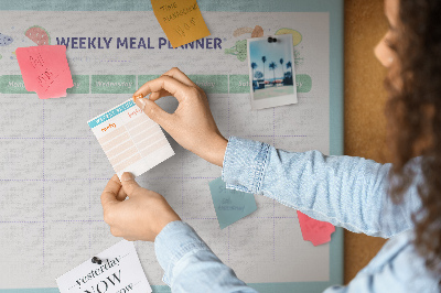 Cork board Healthy meal plan