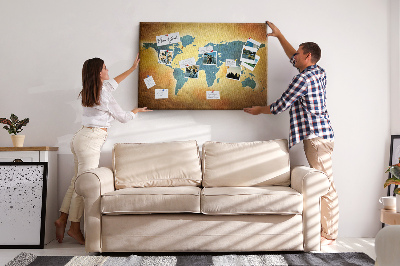 Pin board Vintage world map