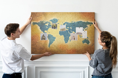 Pin board Vintage world map