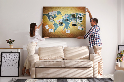 Pin board Vintage world map