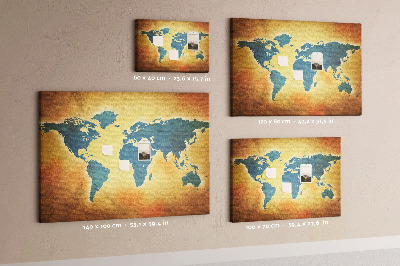 Pin board Vintage world map