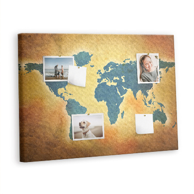 Pin board Vintage world map