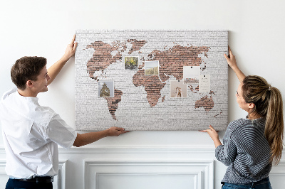 Pin board Brick world map