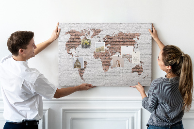 Pin board Brick world map