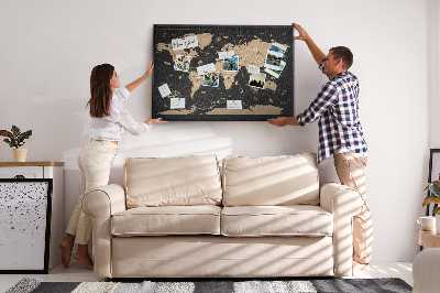 Pin board Vintage world map