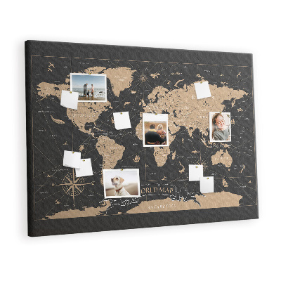 Pin board Vintage world map