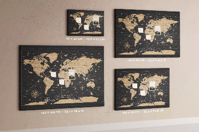 Pin board Vintage world map