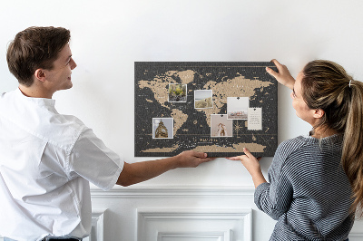 Pin board Vintage world map