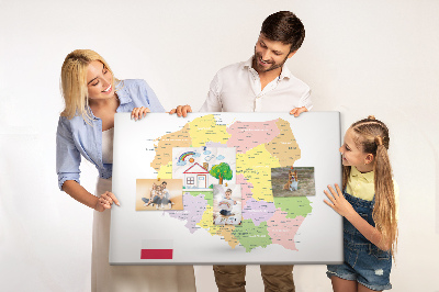 Pin board Poland Map