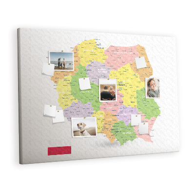 Pin board Poland Map