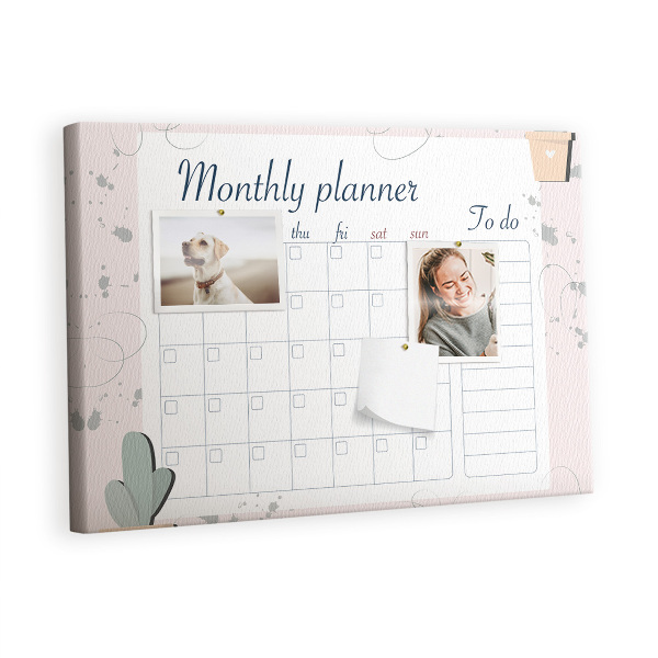 Pin board Monthly planner