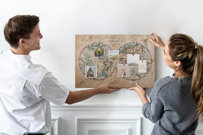 Decorative corkboard World glob map