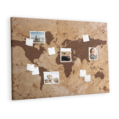 Decorative corkboard Vintage map