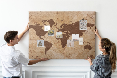 Decorative corkboard Vintage map