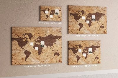 Decorative corkboard Vintage map