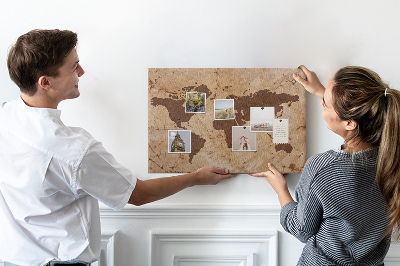 Decorative corkboard Vintage map