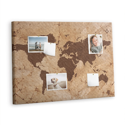 Decorative corkboard Vintage map