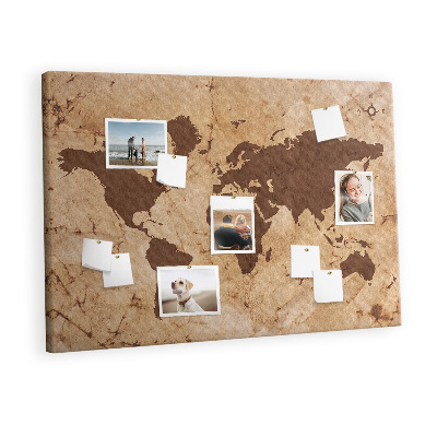 Decorative corkboard Vintage map