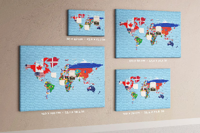 Cork board Flags map