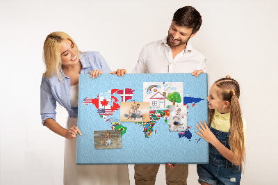 Cork board Flags map