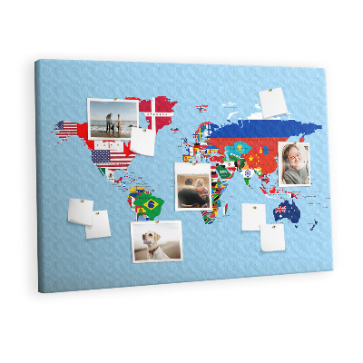 Cork board Flags map