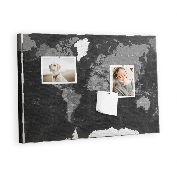 Cork board Detailed black map